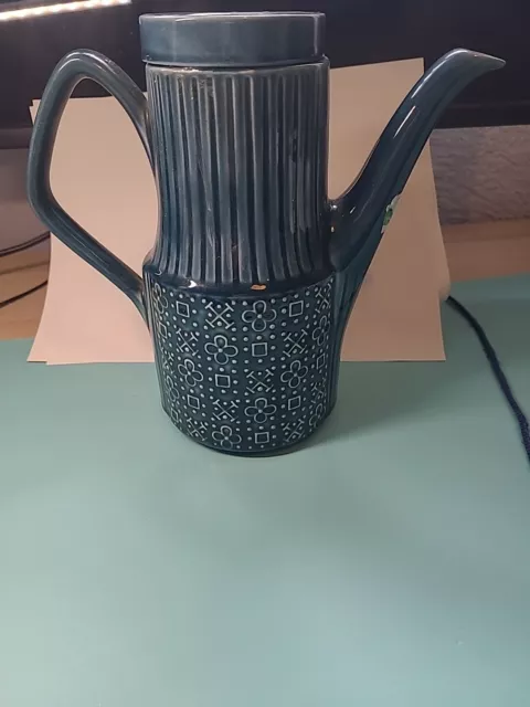 Beautiful Vintage Sadler Coffee Pot In Teal Blue