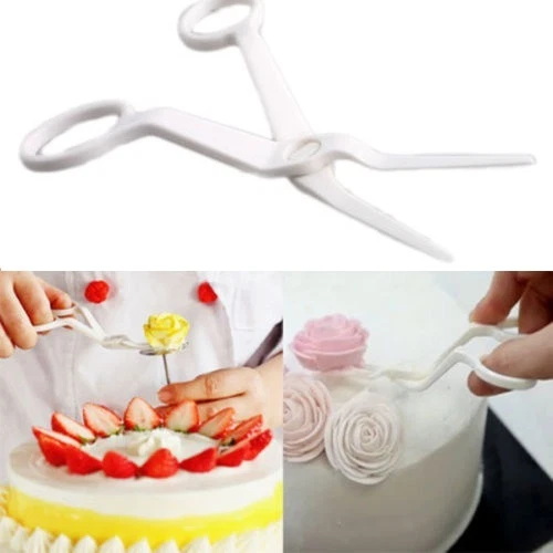 2 piezas Herramienta hágalo usted mismo Levantador de flores Azúcar Tijera Fondant Pastel Borde Decoración Z8