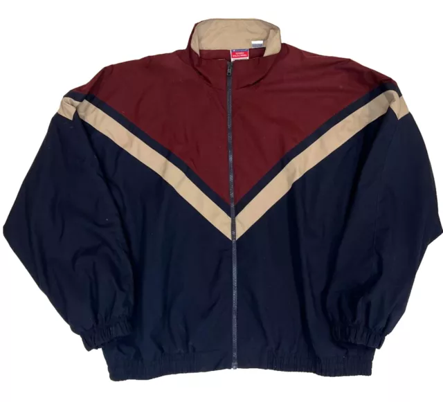 VINTAGE CHAMPION AUTHENTIC Athletic Apparel Full Zip Windbreaker Jacket ...