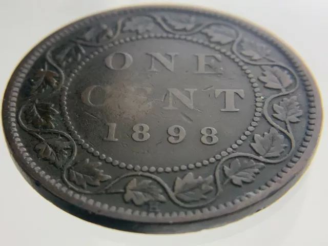 1898 H Canada 1 One Cent Large Penny Circulated Coin Y547 2