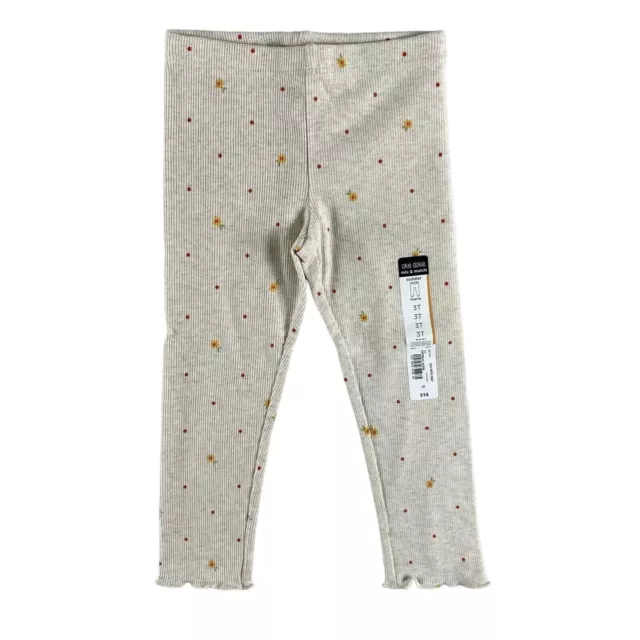 Okie Dokie Toddler Girl Foral & Polka Dot Leggings Size 3T NWT