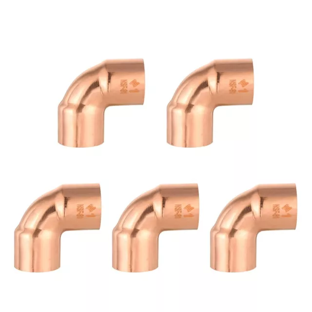 5 PCS EFIELD 1-Inch C X C 90 Degree Short Turn Elbow , Copper Solder Fittings