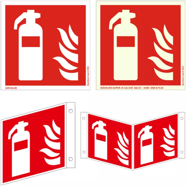 Feuerlöscher Schild 50 - 300 mm Brandschutzzeichen ASR A1.3, ISO 7010 Symbol