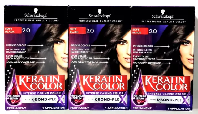 3. Schwarzkopf Keratin Color Permanent Hair Color Cream, 1.1 Midnight Black - wide 9