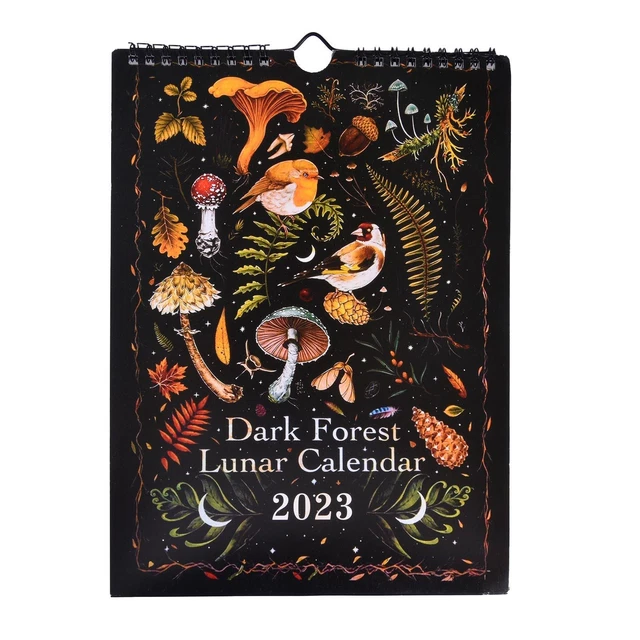 DARK FOREST LUNAR Calendar 2023 Colorful Moon Wheel Wall Calendar with