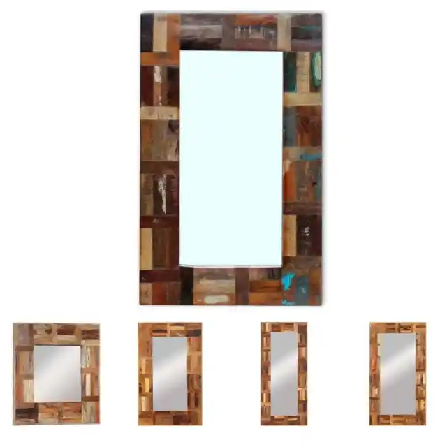 Specchio da Parete in Massello di Recupero Decorativa Misure Diverse vidaXL
