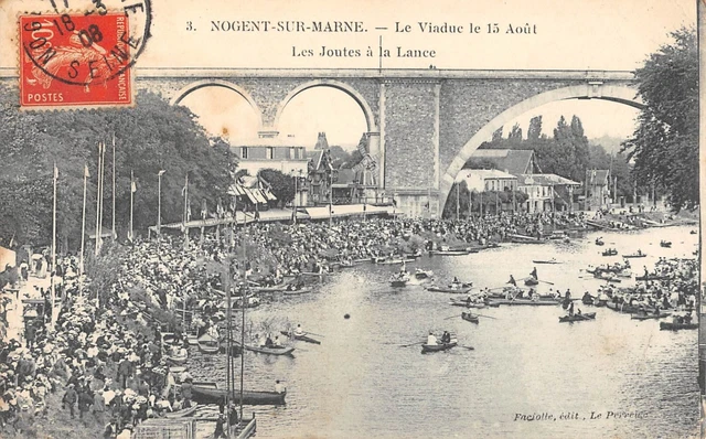 Cpa 94 Nogent Sur Marne / The Viaduct On Aust 15