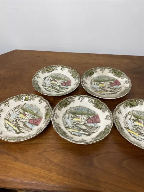 Johnson Brothers Friendly Village Dishes Saucer Bowl Ice House Set 5