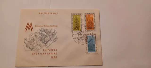 Ersttagsbrief DDR 1963 Leipziger Frühjahrsmesse  gestempelt Leipzig C1 26.2.63