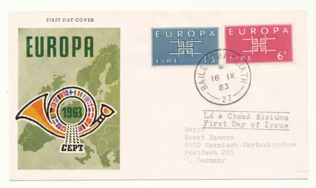 Irlanda 1963 FDC Europa CEPT Michel Nº 159-60