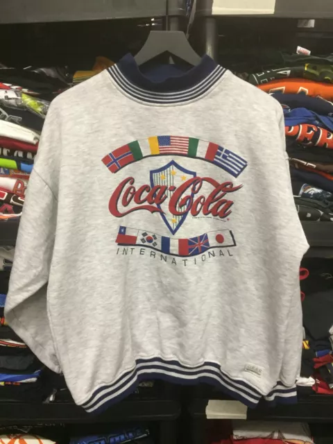 Vintage Coca-Cola International Rare Sweatshirt XL Gear for Sports 1990 Coke