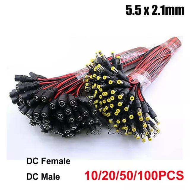 12V 5,5x2,1 mm macho + hembra toma de corriente continua conector cable enchufe