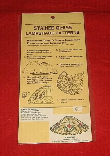 Tiffany-Lampenschirmvorlagen , Whittemore-Durgin , Pattern , Nr. 6298 BAROQUE