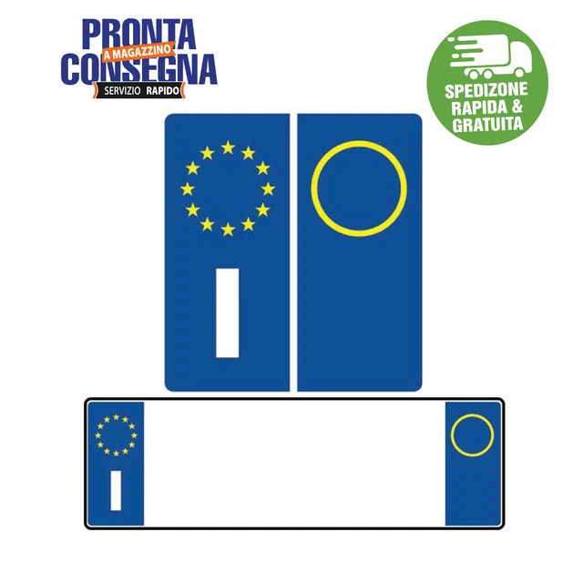 Kit 4 Adesivi RIFRANGENTI Per Targa Italiana - Bandiera Italia Europa Ultra Resistente - Foto 3