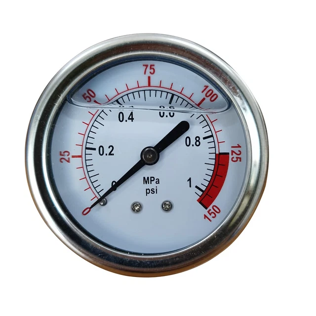 Water Pressure Gauge Test 2-1/2Inch Dial Size, Glycerin Filled Pressure Gauge, 0
