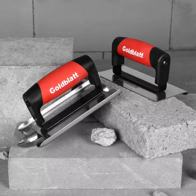 Goldblatt Concrete Hand Tool Stainless Steel Concrete Edger &Groover Soft Handle