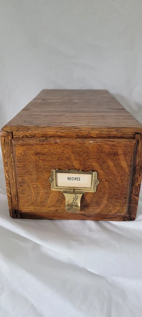 Antique Vintage Oak Library Card Catalog Single File Cabinet Imperial 7" x 15"