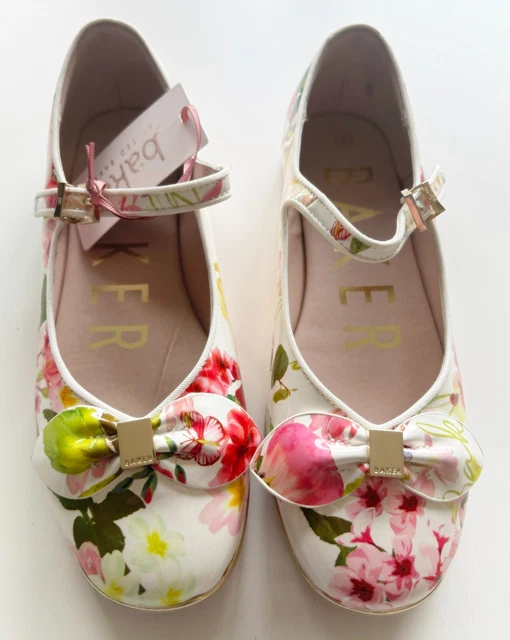 Scarpe Ted Baker nuove con etichette taglia: Regno Unito 4 euro 37 ragazze nuove prezzo portaoggetti piatto fiocco floreale £36