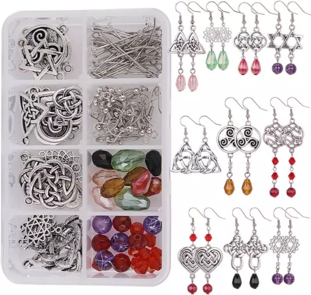 SUNNYCLUE 1 Box DIY 10 Pairs Fabric Butterfly Dangle Earring