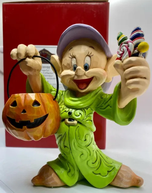 DOPEY Cheerful Candy Collector w/ Pumpkin Figure Disney Traditions Jim Shore NEW