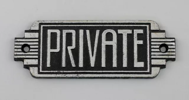 9973636 Metallguss Türschild Toilette Private Art deco rustikal 14,5x6cm