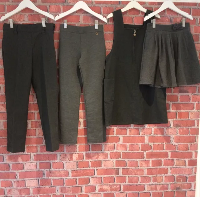 Girls 6-7 Years Grey Girls School Uniforms Bundle Grey Trousers Skirt Grey Dress