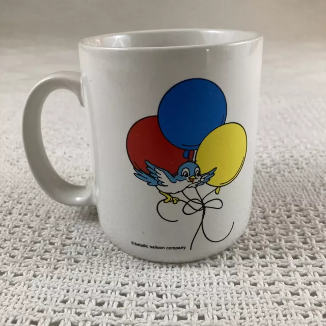 Vintage Betallic Balloon Co. Bluebird w/ Balloons Coffee Cup Mug