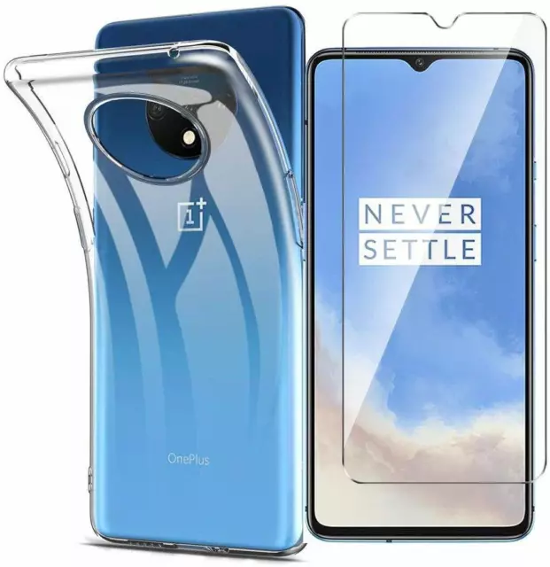 COVER CUSTODIA + PELLICOLA VETRO TEMPERATO PER OnePlus 7T 7 T TRASPARENTE