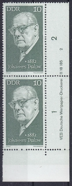 Briefmarken DDR Mi Nr. 1731 J. Tralow Druckvermerk DV DWD 2 **