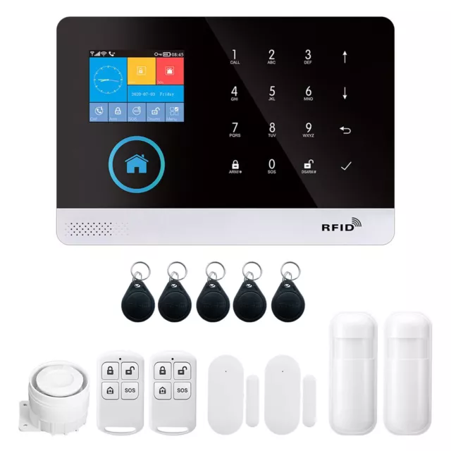 LCD-Display 433MHz Wireless WIFI+GSM Auto-Dial-Alarm-Home Sicherheitssystem