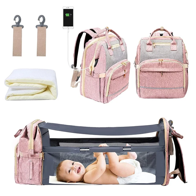 Waterproof Travel Baby Diaper Bag Backpack Large Capacity ,Changing Station