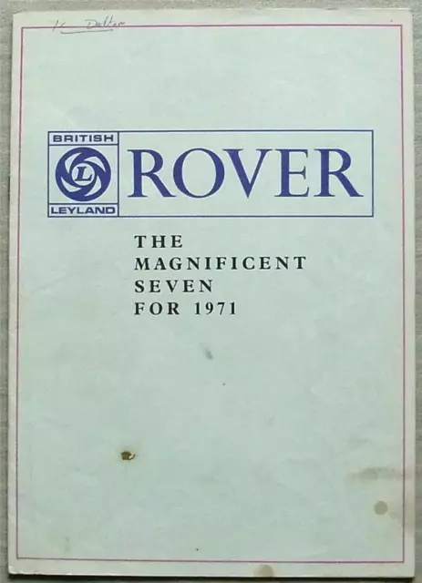 ROVER RANGE Car Sales Brochure 1971 #796 2000 3500 RANGE ROVER 3 ½ Litre ++