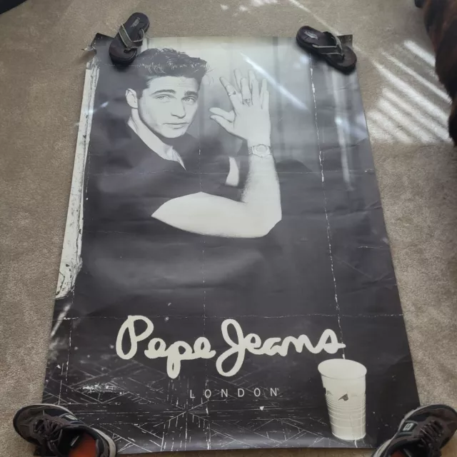 Giant BusStop Poster 1993 JASON PRIESTLEY PEPE JEANS  1990s 90210 & Bugle Boy Ad