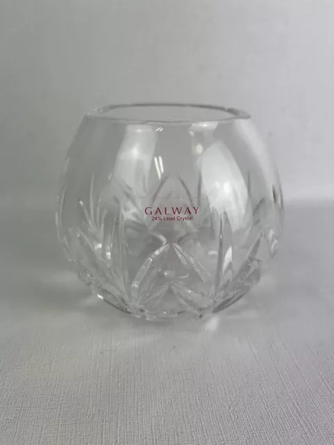 Galway Irish Crystal 4" by 4"  Rose Bowl with sticker