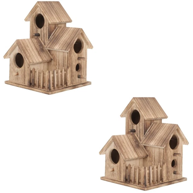 2x Decor Holz Vogel Vogelhaus Vogel Für Vogel Sittich Papagei