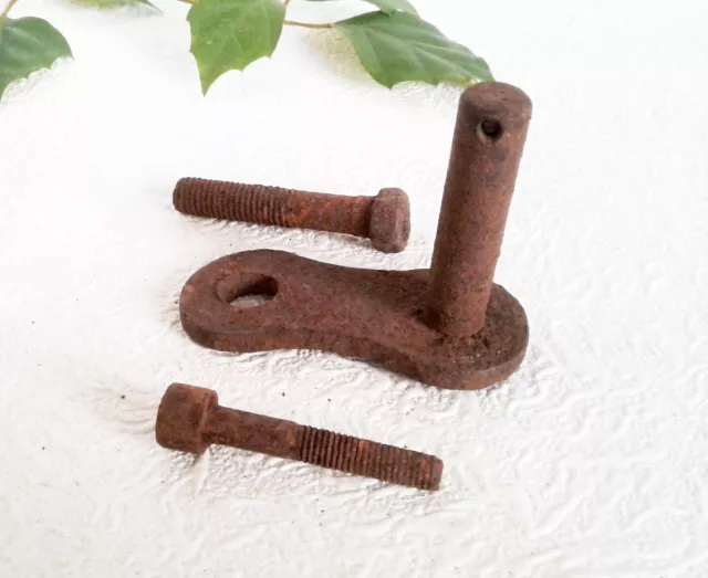 Antique Rusty Metal Pieces Set of 3 Salvage Old Iron Steampunk Art Craft Supply