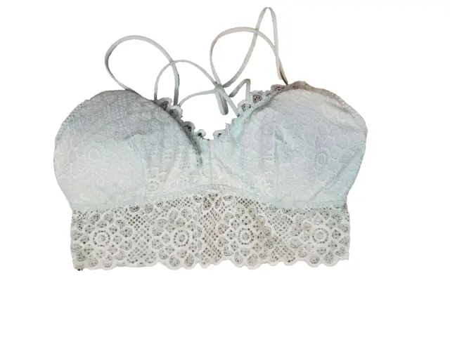 NWT Hollister Gilly Hicks Blue/Grey Lace bralette size small