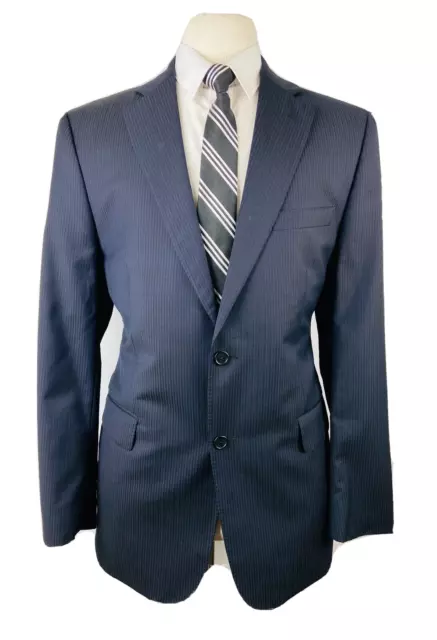 Ermenegildo Zegna Mens 40R Navy Blue Italy Wool Blazer Sport Coat Suit Jacket