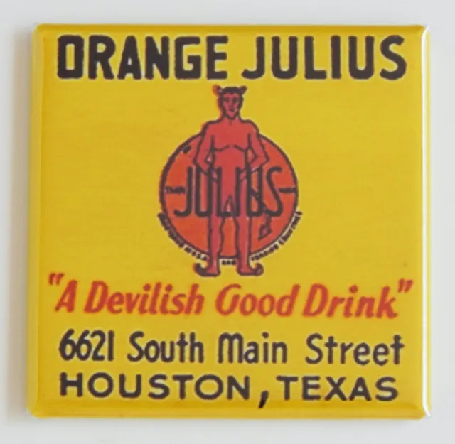 Orange Julius Sign FRIDGE MAGNET soda drink houston texas matchbook