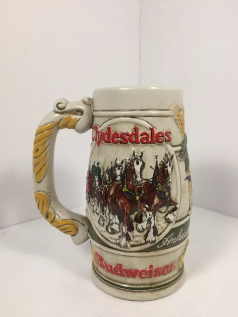 Vintage Budwieser Stein Clydesdale Ceramarte Beer Mug Rare Made In Brazil