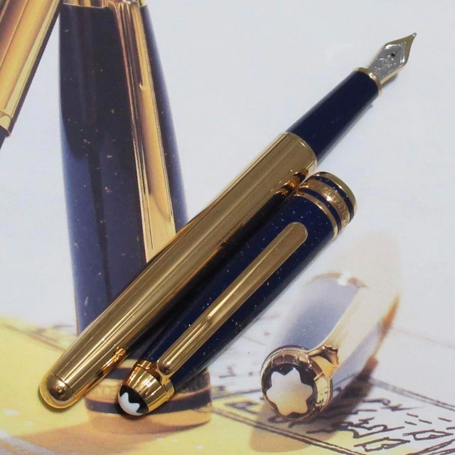 MONTBLANC MEISTERSTUCK FOUNTAIN Pen 144 Ramses 2 Solitaire Lapis Nib M ...