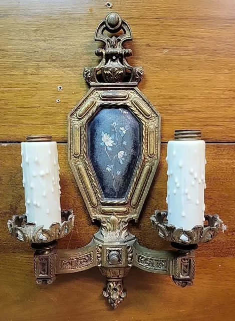 Early 20th Century Antique Sconce Wall Light Fixture Ornate Candlestick