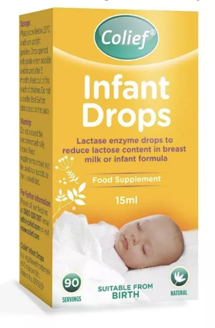 Colief Infant Drops Lactase Drops Natural Colic Relief for Babies 15ml NEW