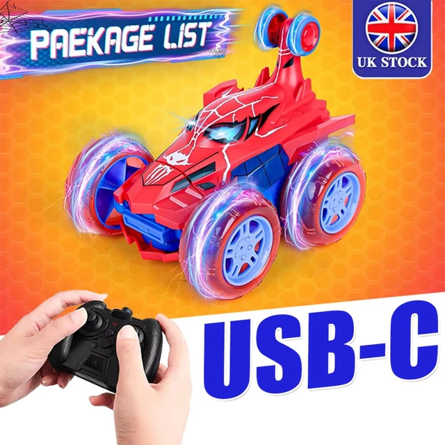 Spider Man Remote SPIDER-MAN RC STUNT Car Remote Control Cars Toys for Boys Girls ...
