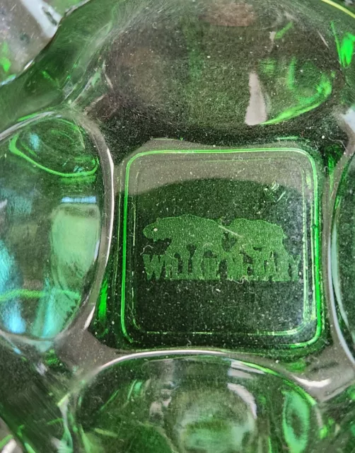 Rare Willkie Mcnary Republican Elephant Ashtray Political Collector Green Glass 2