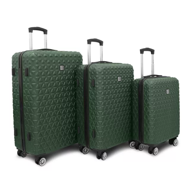Coque Rigide Vert Valise Set Robuste 8 Roue Léger Baggage Cabine Étui Sac