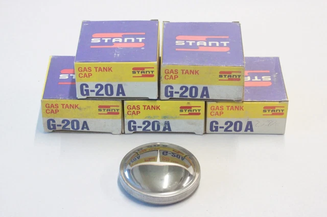 NOS Lot/5 Vintage Car Truck Stant Stainless Gas Fuel Caps OEM Parts G-20A