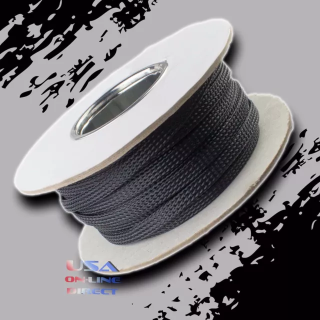 25 FT. 1/4" Expandable Braided Loom Tubing Wire Cable Sleeving hose cover USA