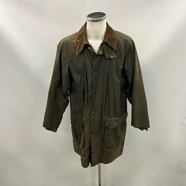 BARBOUR VINTAGE GAMEFAIR Jacket Mens C42 Green Waxed Cotton RMF51RP £7