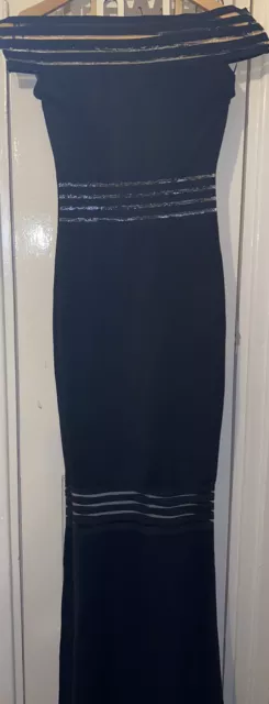 Ladies Black off shoulder maxi Dress Size 6